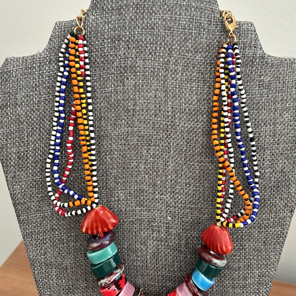 Zara multicolor chunky beaded necklace - Picture 6 of 10